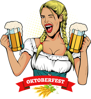 Oktoberfest Girl Illustration, HD Png Download PNG image with transparent background