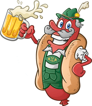 Beer Hot Dog German - Bratwurst Oktoberfest Cartoon, HD Png Download PNG image with transparent background