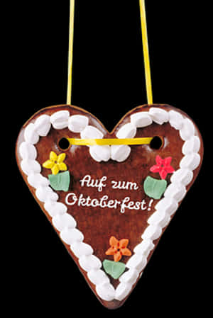 Oktoberfest Gingerbread Heart Pendant PNG image with transparent background