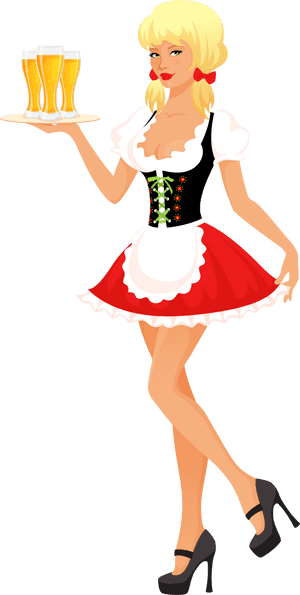 Picture Black And White Stock Oktoberfest With Beer - Oktoberfest Girl Clipart, HD Png Download PNG image with transparent background
