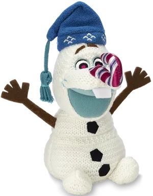 Olaf Snowman Plush Toy With Hat PNG Image