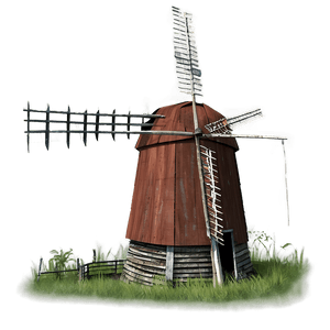 Old Farm Windmill PNG 05242024 PNG