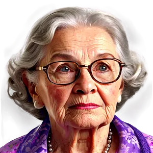 Old Lady Portrait Art Png Opi PNG Image