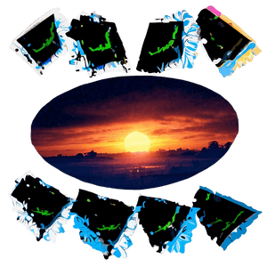 Old-School Sunset Glow PNG tpe54 PNG with transparent background