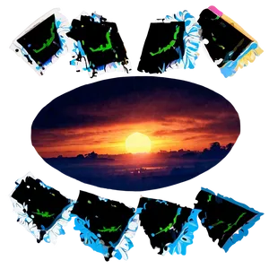 Old-school Sunset Glow Png Tpe54 PNG Image