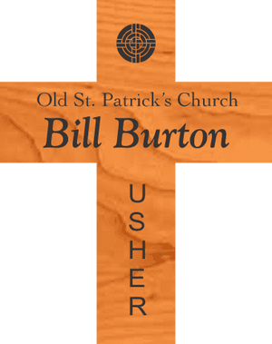 Wooden Cross Church Name Tag - Name PNG image with transparent background