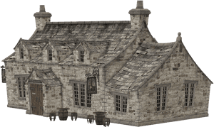 Old Stone House3 D Model PNG image with transparent background