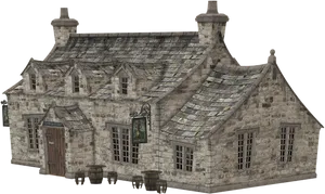 Old Stone House3 D Model PNG Image