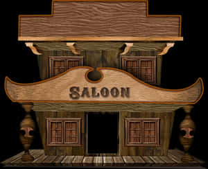 Old Western Saloon Facade Illustration PNG image with transparent background