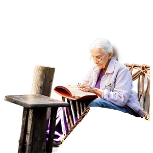 Old Woman Reading Book Png 79 PNG Image