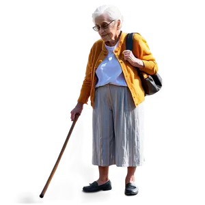 Old Woman With Cane Graphic Png 38 PNG Image