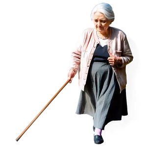 Old Woman With Cane Graphic Png Dqh83 PNG Image