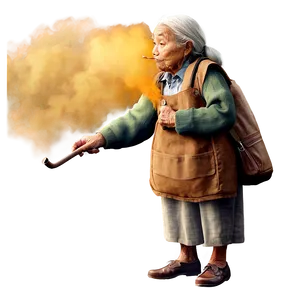 Old Woman With Pipe Png Bvw PNG Image