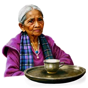 Old Woman With Tea Png Mrf PNG Image