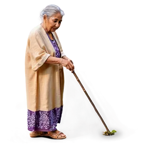 Old Woman With Walking Stick Png 68 PNG Image