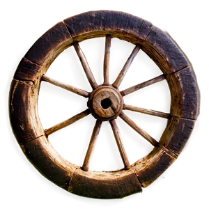 Old Wooden Wagon Wheel Png 06132024 PNG Image