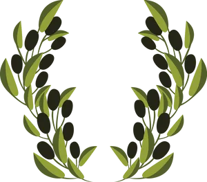 Olive Branch Symmetry PNG Image