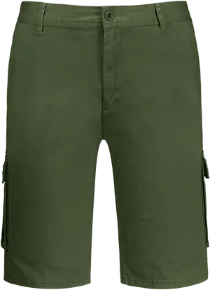 Olive Green Cargo Bermuda Shorts PNG Image