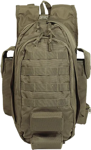 Olive Green Tactical Backpack PNG Image