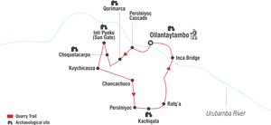 Map Of Inca Quarry Trail - Quarry Trail Peru Map, HD Png Download PNG image with transparent background