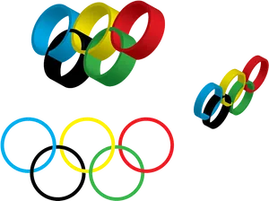 Olympic Rings Graphic Evolution PNG Image