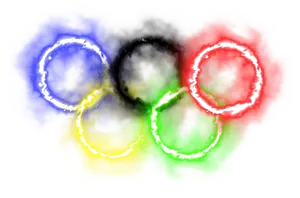 Olympic Rings Watercolor Effect PNG Image