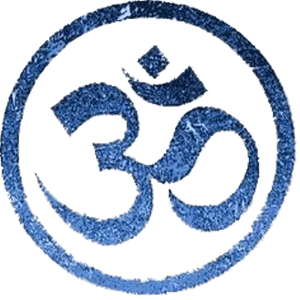 Om Symbol Glittering Blue PNG Image