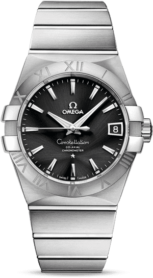 Omega Stainless Steel Constellation Co-axial Watch - Omega Constellation Mens Diamond, HD Png Download PNG with transparent background