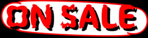 On Sale Red Black Signage PNG with transparent background