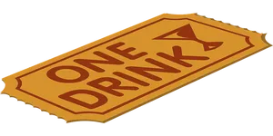 One Drink Ticket Illustration PNG Image