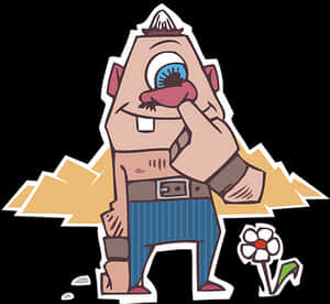 One Eyed Cartoon Character PNG image with transparent background