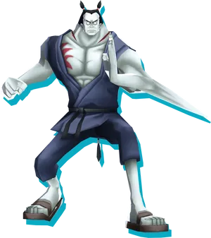 One Piece Character Jinbe Stance PNG Image