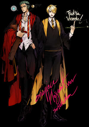 One Piece Charactersin Hogwarts Uniforms PNG image with transparent background