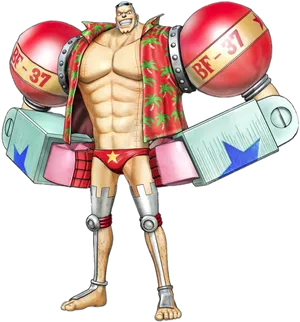 One Piece Franky Shogun Illustration PNG Image