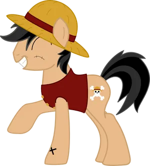 One Piece Inspired Pony Character PNG Image