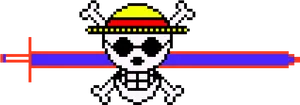 One Piece Pixel Art Straw Hat Jolly Roger PNG Image