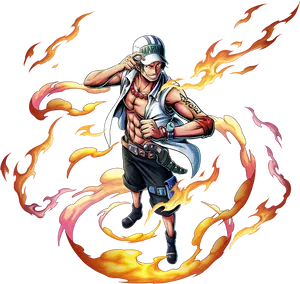 One Piece Portgas D Ace Flame Commander PNG Image