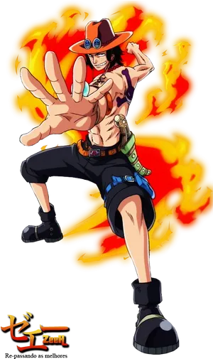 One_ Piece_ Portgas_ D_ Ace_ Flame_ Power PNG Image