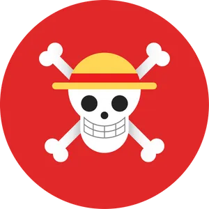 One Piece Straw Hat Pirate Flag PNG Image