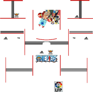 One Piece Themed Soccer Kit Design PNG image with transparent background