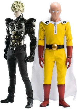 One Punch Manand Genos Figures PNG Image