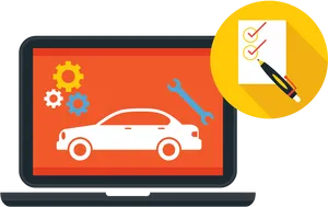 Online Auto Repair Service Concept PNG Image