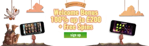 Online Casino Welcome Bonus Banner PNG Image