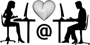 Online Dating Silhouette PNG image with transparent background