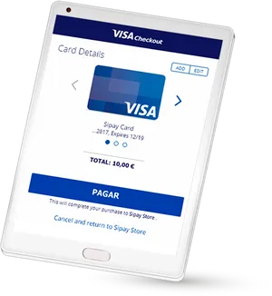 Online Payment Tablet Display PNG Image