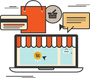 Online Shopping Concept Illustration PNG Image