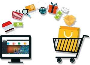 Online Shopping Elements Graphic PNG Image