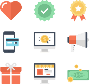 Online Shopping Elements Vector PNG image with transparent background