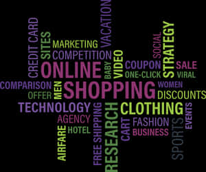 Online Shopping Word Cloud PNG image with transparent background