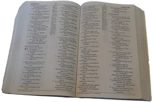 Open Bible Psalms Text PNG Image